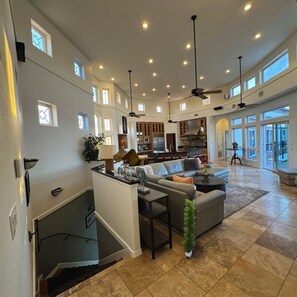 TV, fireplace, DVD player, ping pong