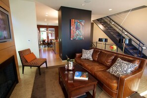 TV, fireplace, printers