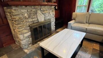 Smart TV, DVD player, books, video library