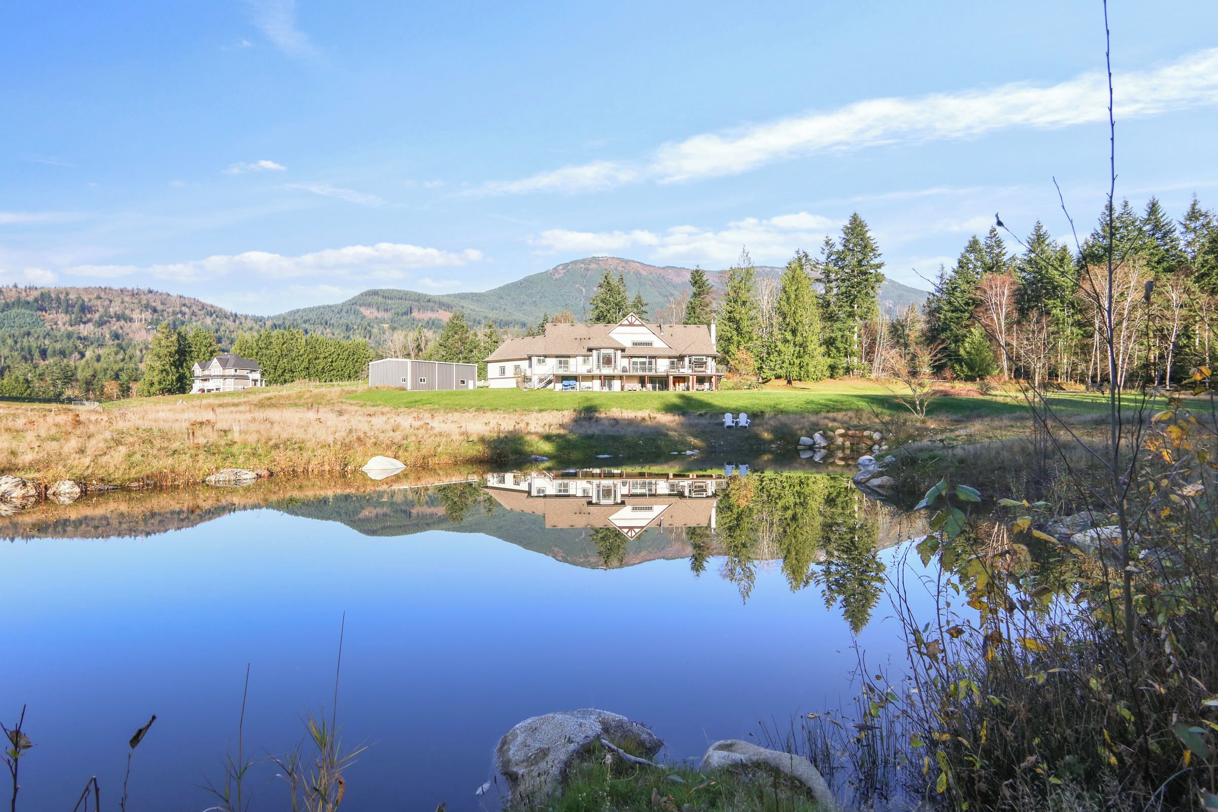 Lodge and acreage as seen from the Pond