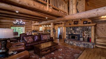 TV, fireplace, DVD player, video library