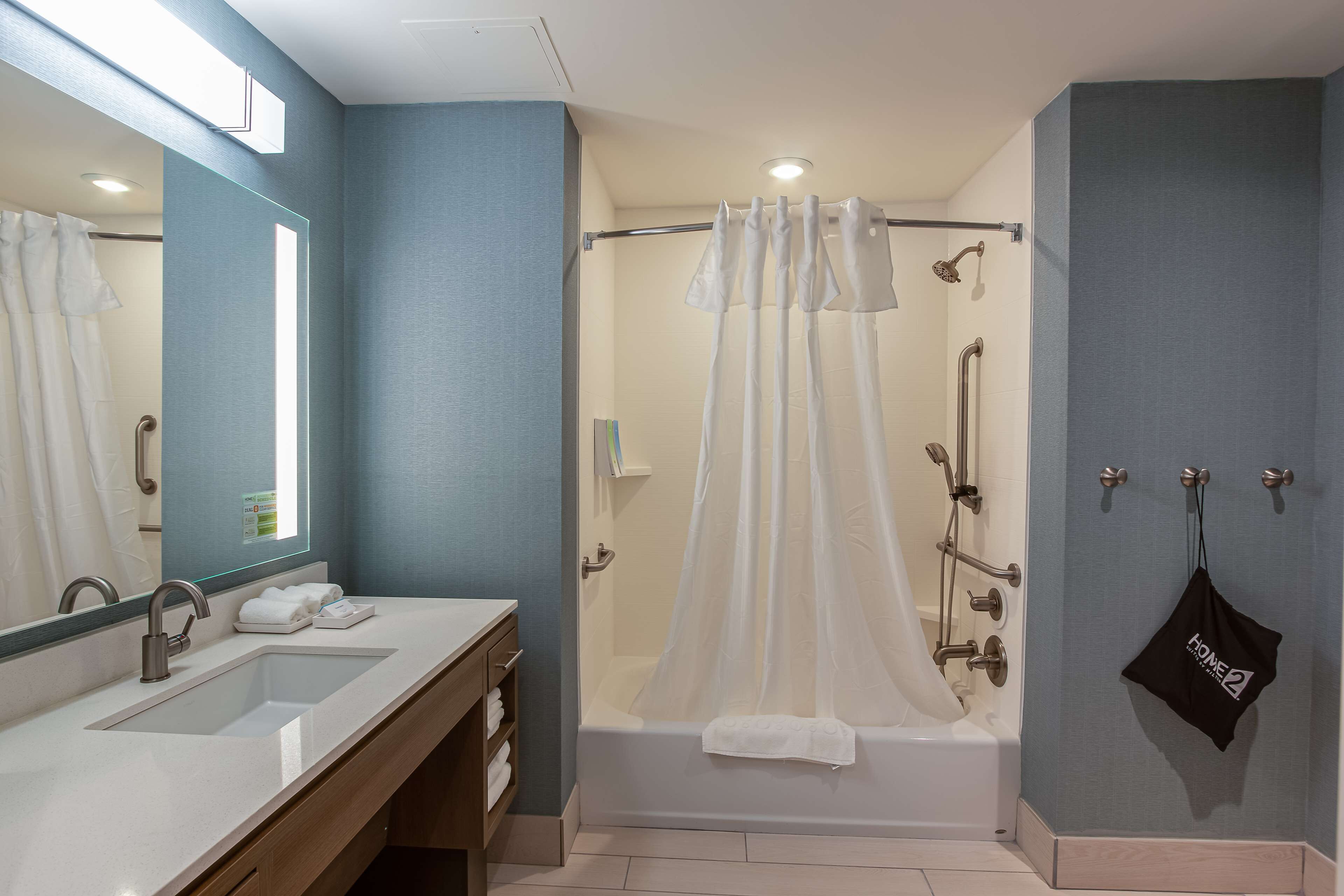 free toiletries, hair dryer, towels