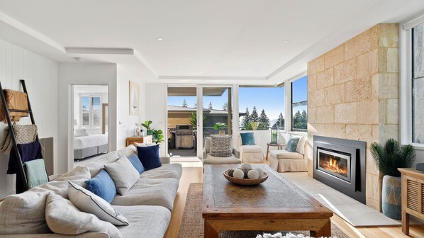 TV, fireplace, DVD player, stereo