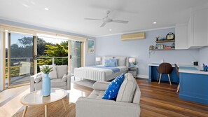 TV, fireplace, DVD player, stereo