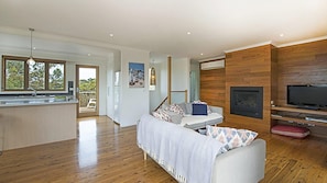 TV, fireplace, DVD player
