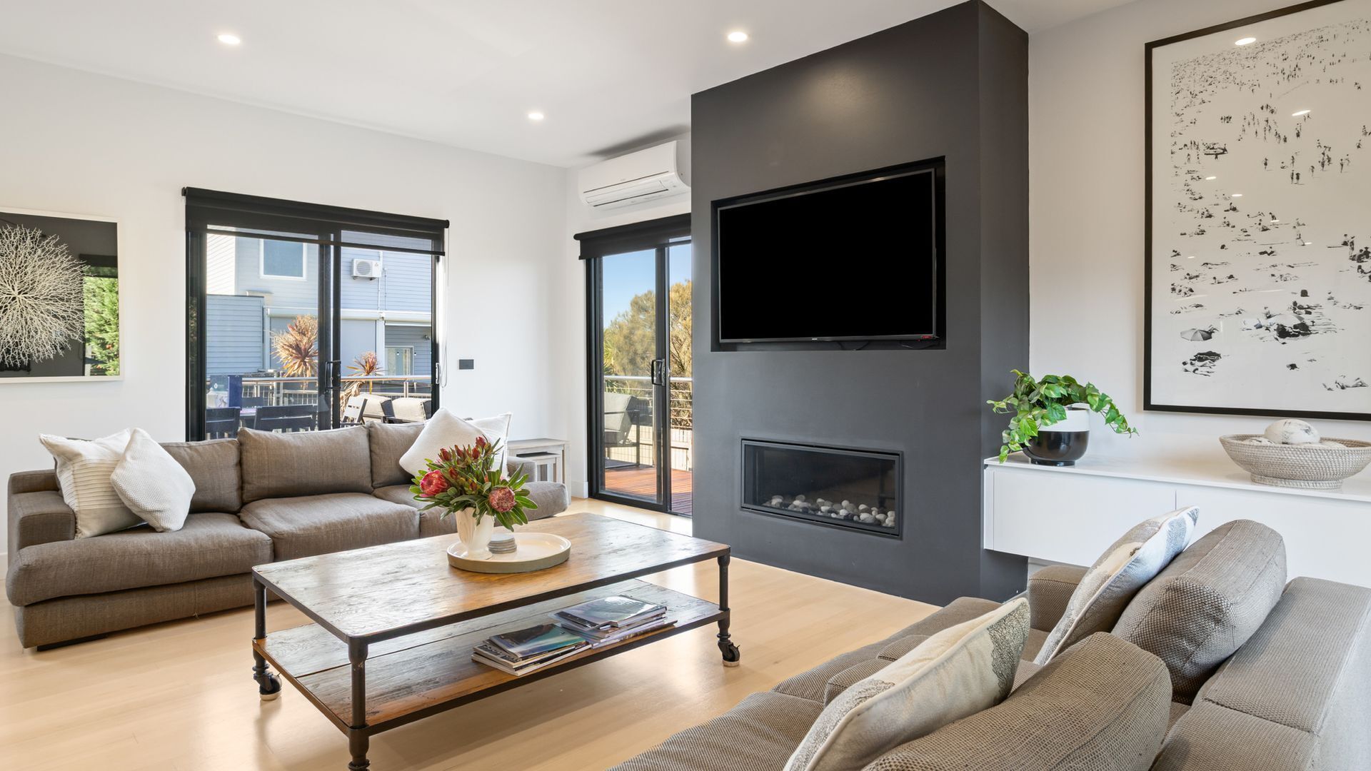 TV, fireplace, DVD player