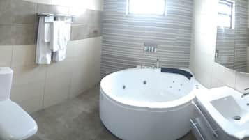 Free toiletries, hair dryer, bathrobes, slippers