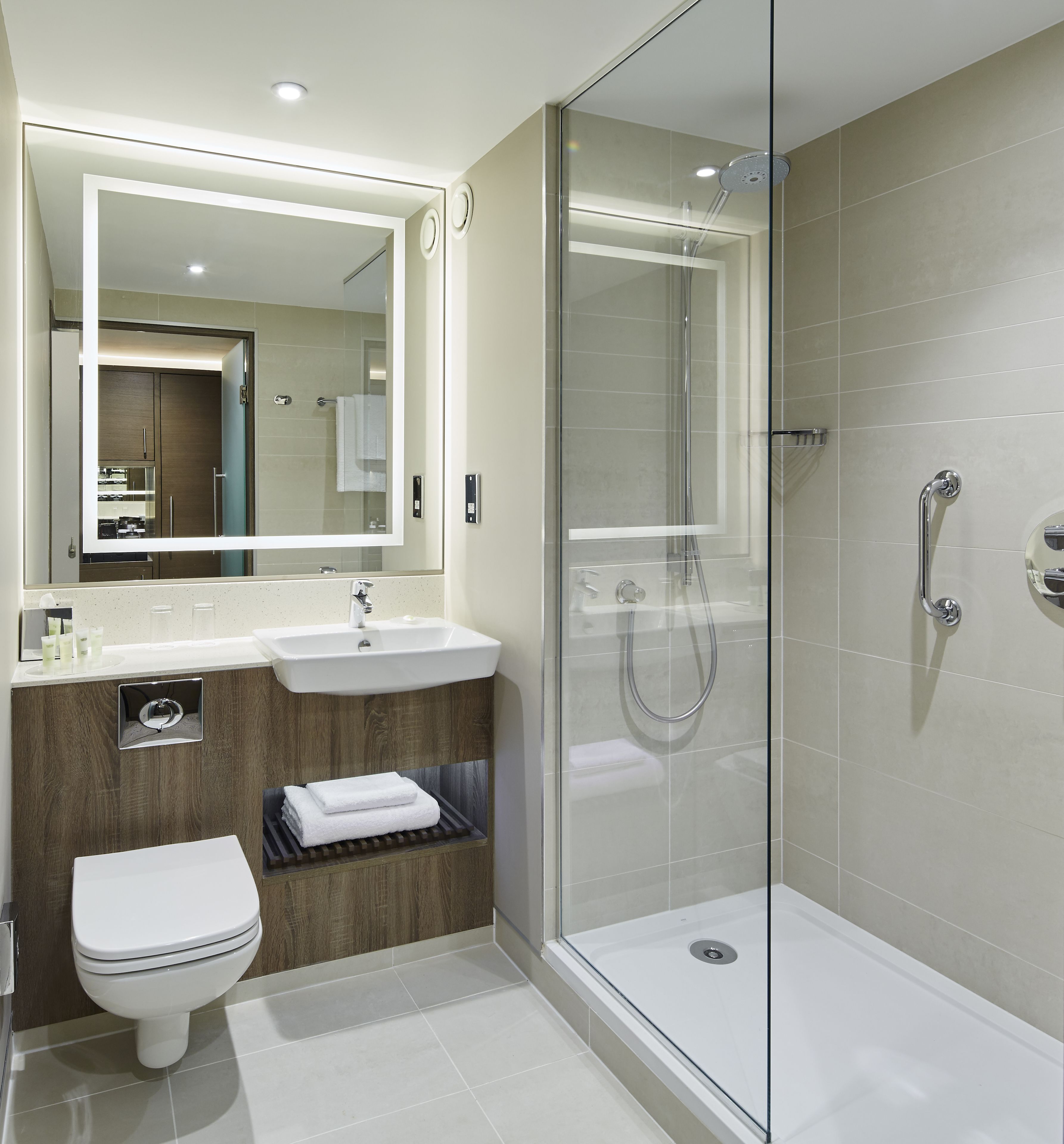 free toiletries, hair dryer, towels