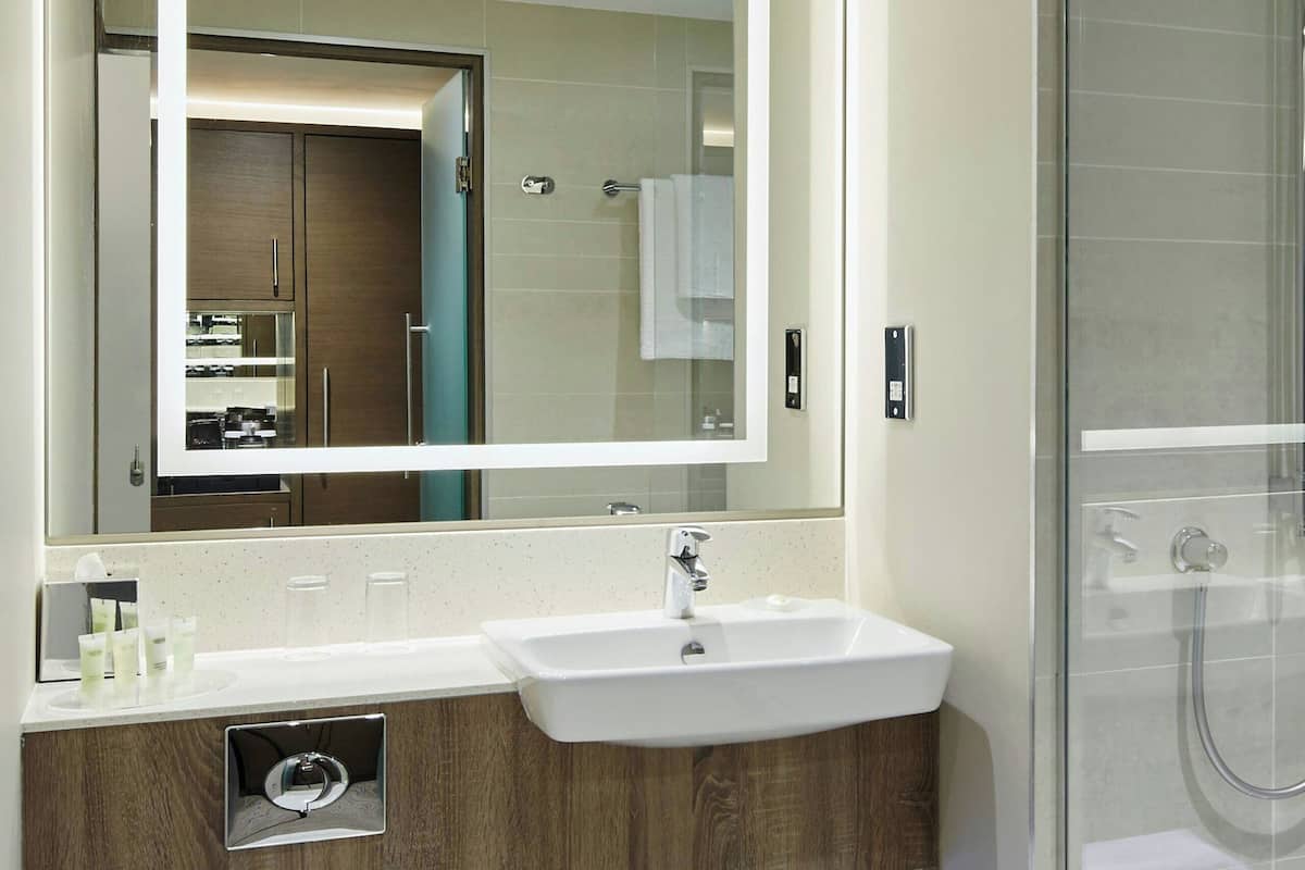 free toiletries, hair dryer, towels