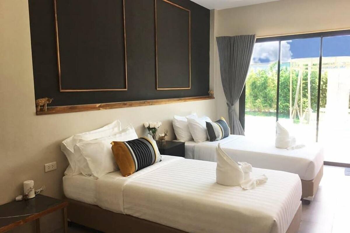 Four Bedrooms Private Pool Villa  | 4 kamar tidur, seprai katun Mesir, minibar, dan brankas