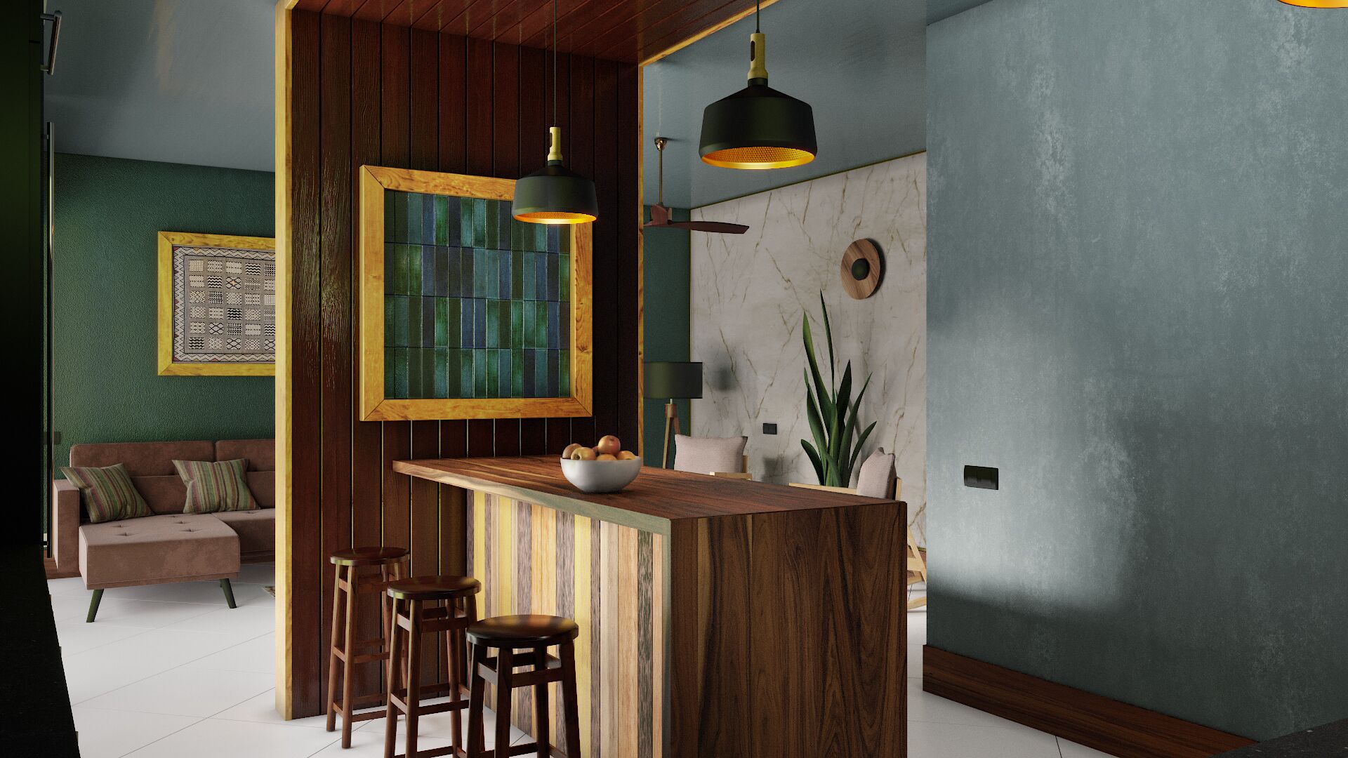 one bedroom apartment with garden view and patio | private kitchen | fridge, electric kettle, cookware/dishes/utensils