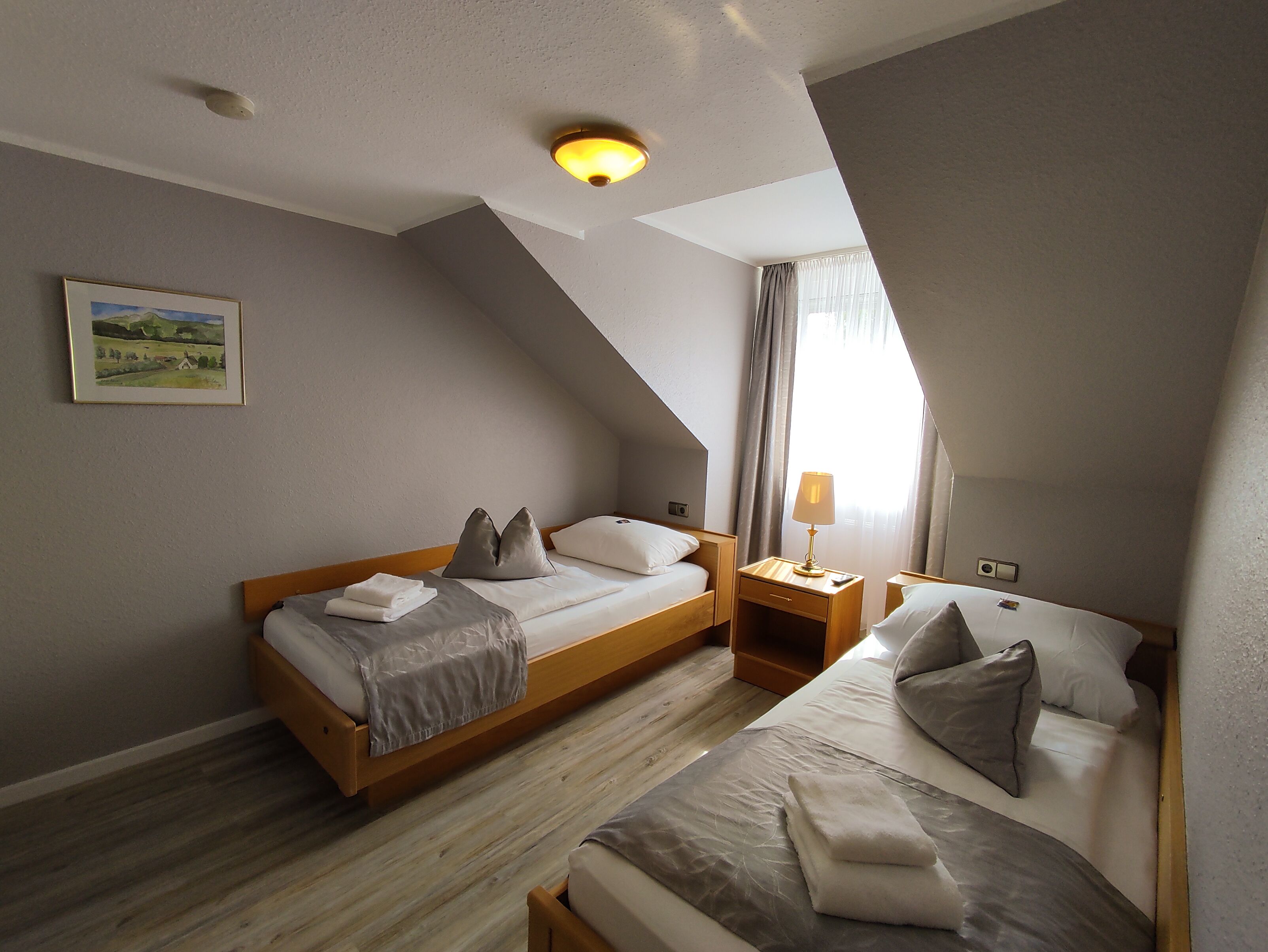 twin room | hypo-allergenic bedding, desk, soundproofing, free cots/infant beds