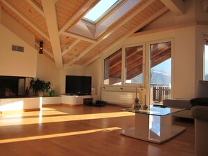 Living room - Luxuriöses Attikawohnung zum Skifarhren (Bitsch)
