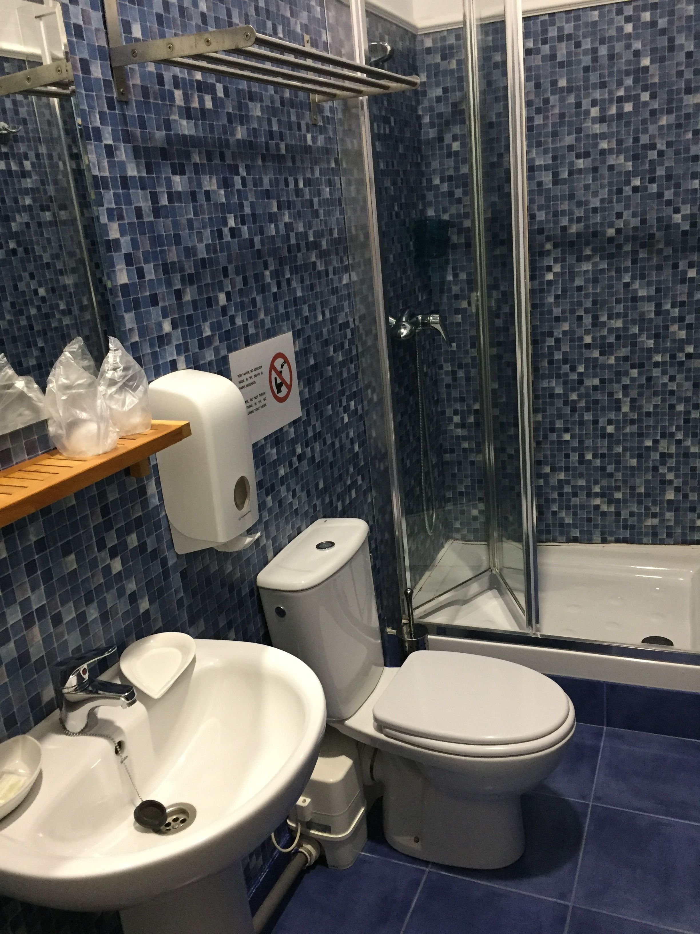 shower, free toiletries, hair dryer, slippers