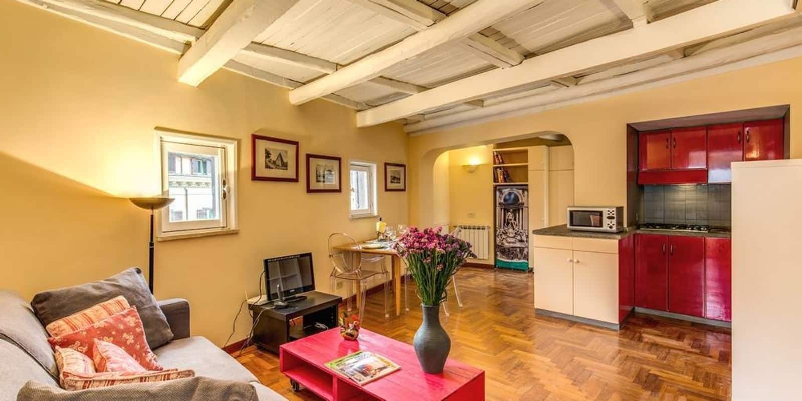 Apartamento, 1 quarto, terraço | Área de estar | TV de tela plana