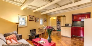 Apartment, 1 Bedroom, Terrace | Living area | Flat-screen TV - Trastevere Attic with private terrace (Rome)