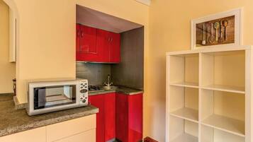 Apartment, 1 Bedroom, Terrace | Private kitchenette | Fridge, microwave, stovetop, dishwasher