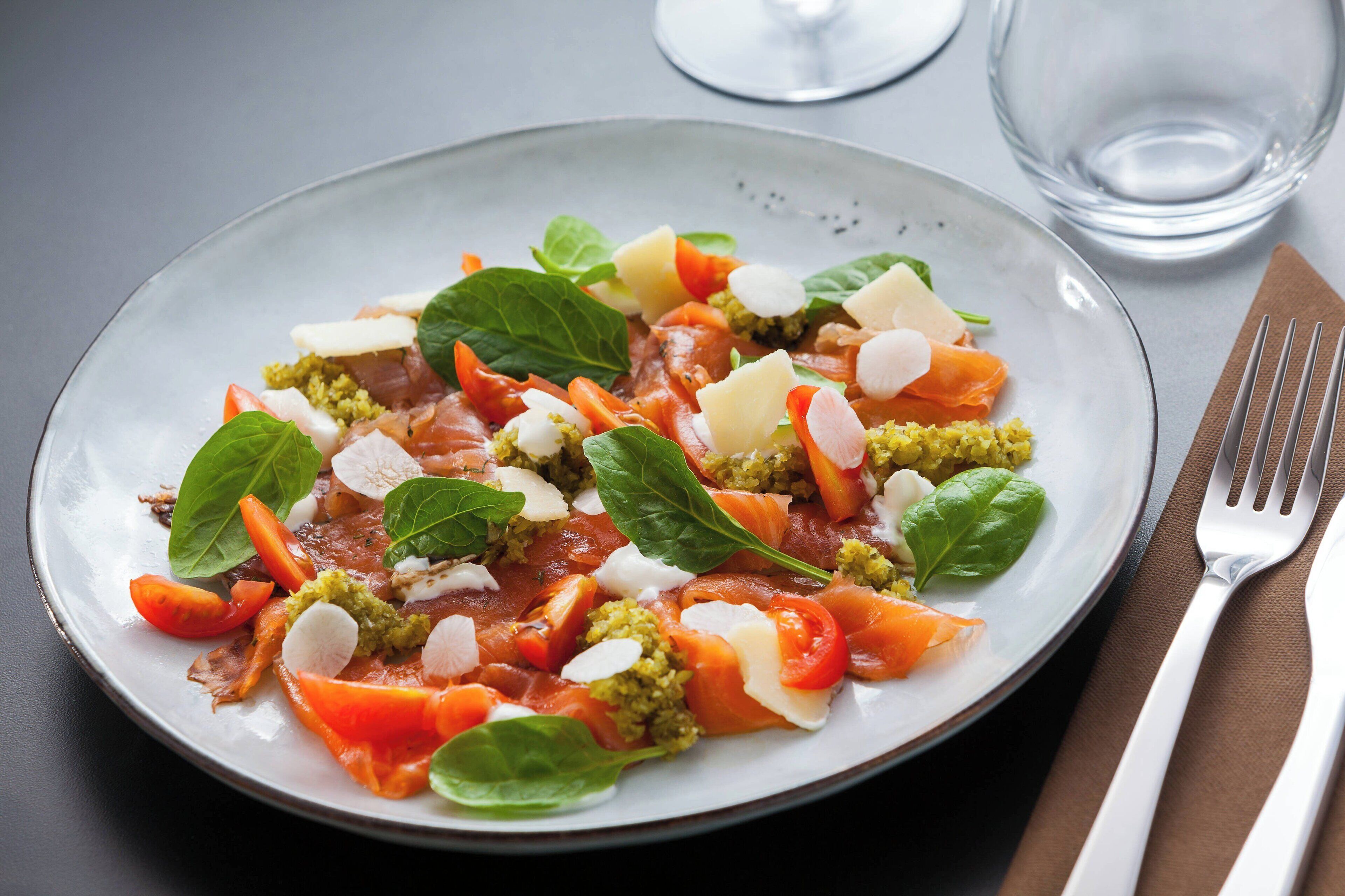 A plate of food with various ingredients.