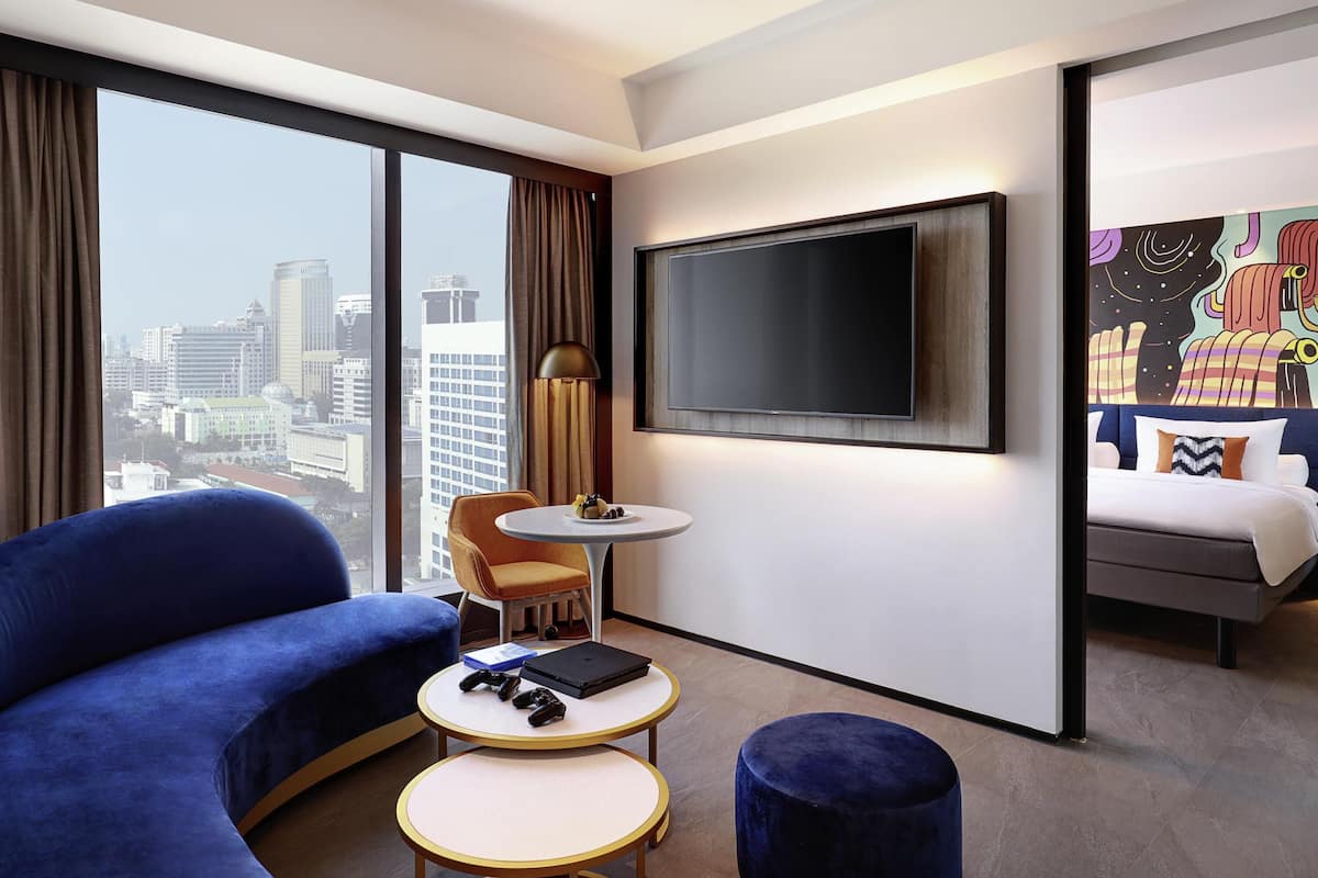 Quarto família, 1 cama King | Frigobar, cofres nos quartos, escrivaninha, quartos à prova de som
