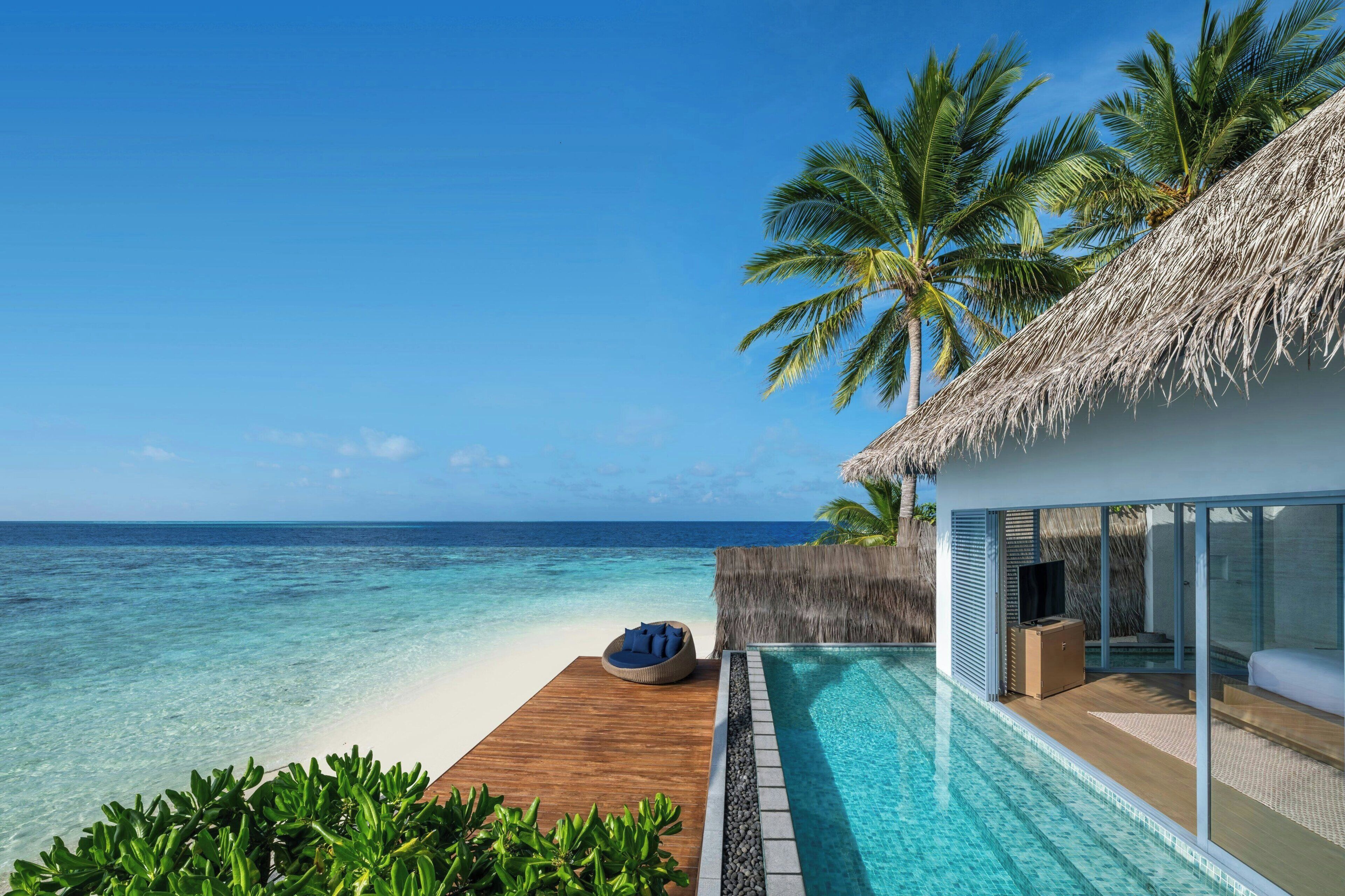 Private beach, white sand, sun-loungers, beach umbrellas