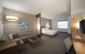 Camera, 1 letto king con divano letto, accessibile ai disabili, vasca da bagno | Biancheria da letto ipoallergenica, copriletto in piuma