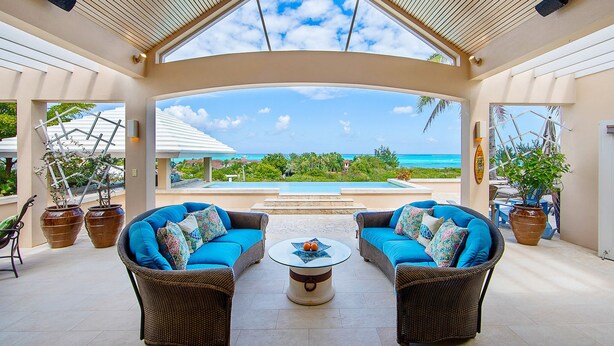 Panoramic-Villa, mit Bad, Meerblick | Wohnzimmer | Flachbildfernseher, DVD-Player