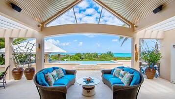 Panoramic Villa, Ensuite, Ocean View | Living room | Flat-screen TV, DVD player