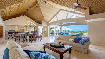 Panoramic Villa, Ensuite, Ocean View | Living room | Flat-screen TV, DVD player