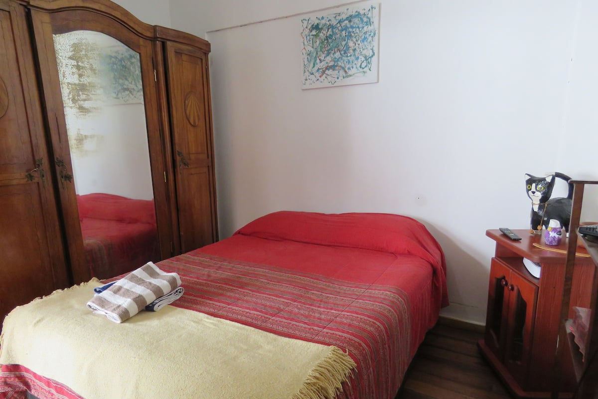 Habitación doble, 1 cama doble, baño privado | Caja fuerte, wifi gratis, ropa de cama