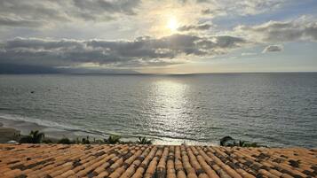 On the beach, beach towels