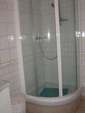 Baignoire, sèche-cheveux, papier toilette