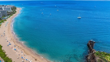 Million dollar view of the beach drone shot