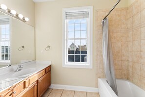 Combined shower/bathtub, toilet paper - 2 North 4bed/3.5 bath 3 Car Garage  New Flooring Stairways&Hallways 2026 (North Ocean City)