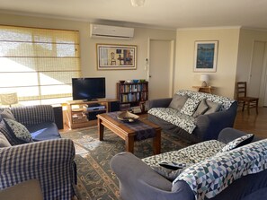 TV, DVD player, books