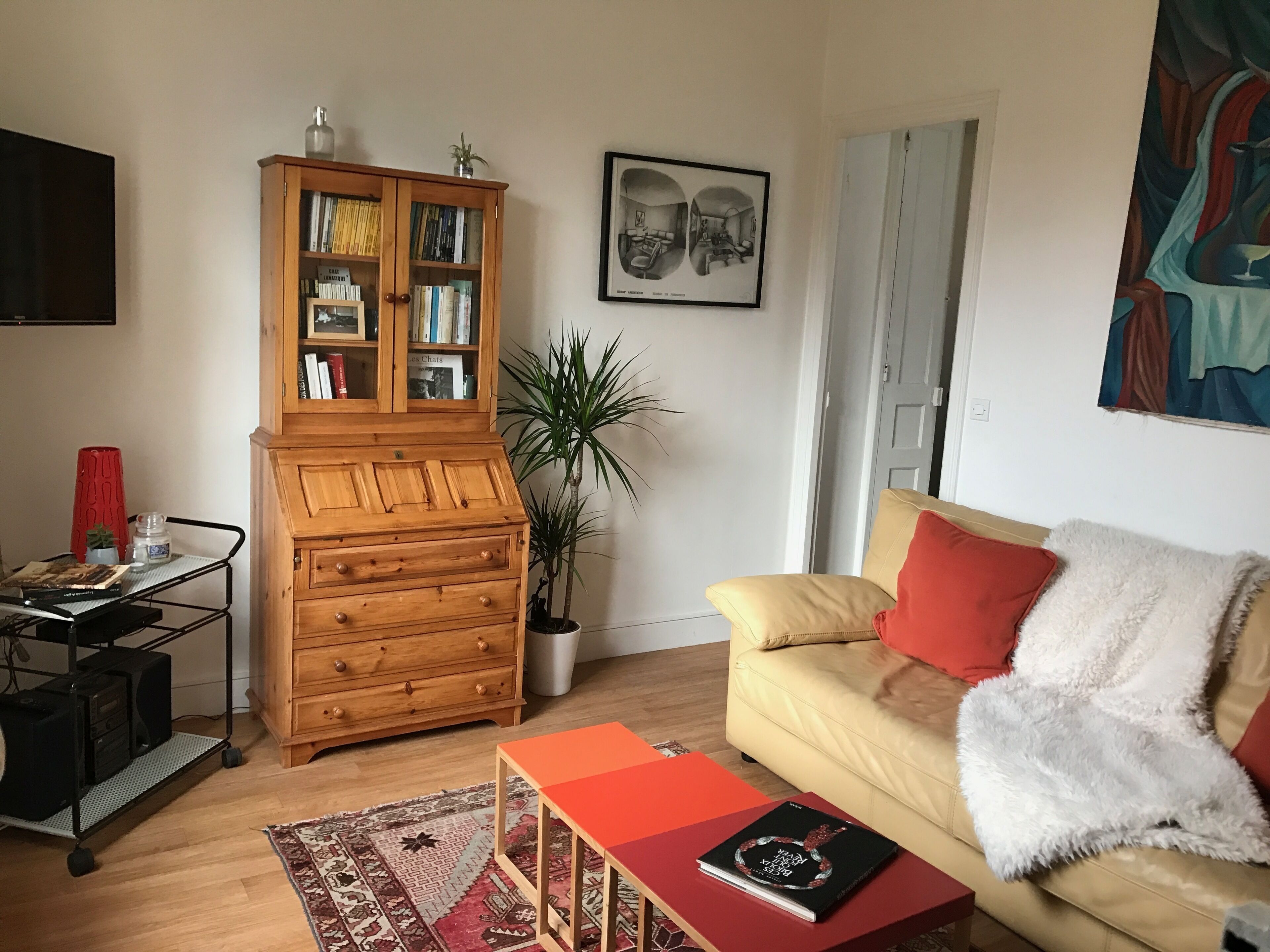 Télévision, livres, chaîne hi-fi