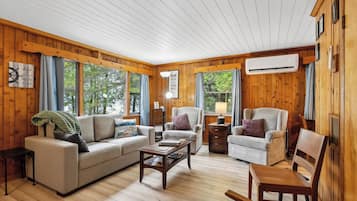 Una Smart TV, un reproductor de DVD, libros