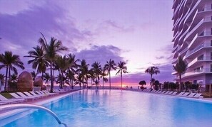 Outdoor pool, a heated pool - Beachfront! recognized Icon Vallarta, Ocean Front, (puerto vallarta)