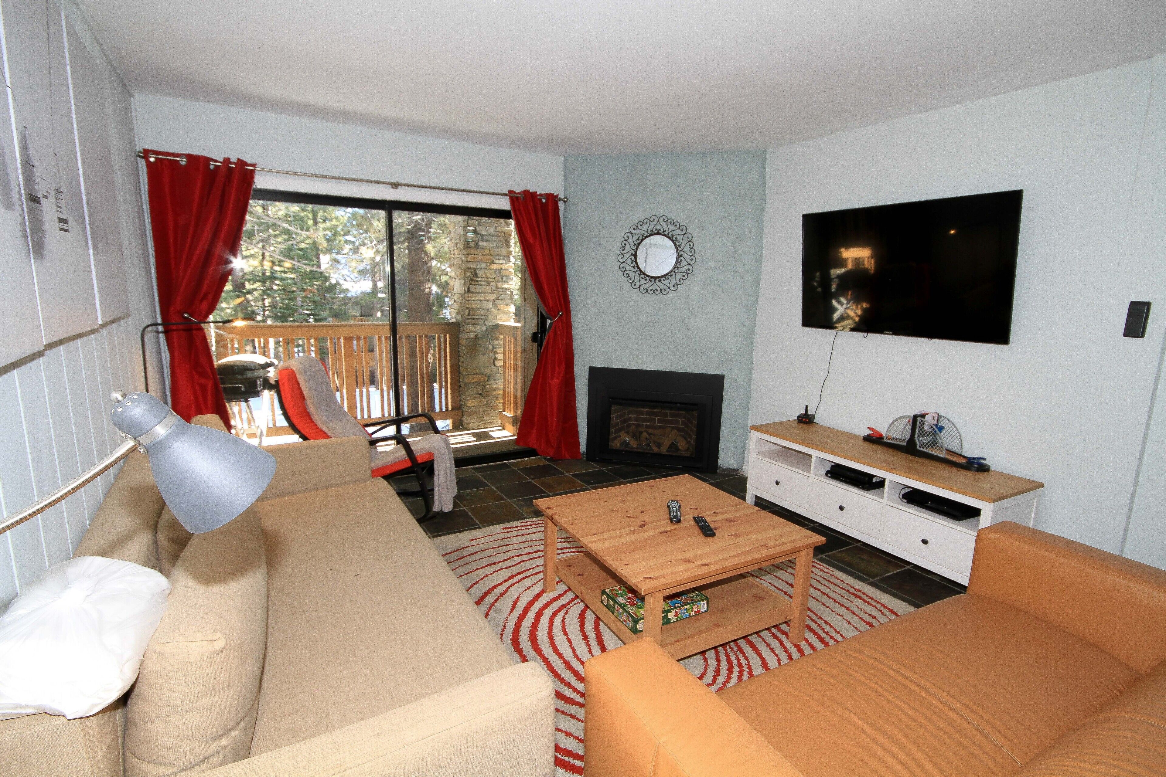 TV, fireplace, DVD player