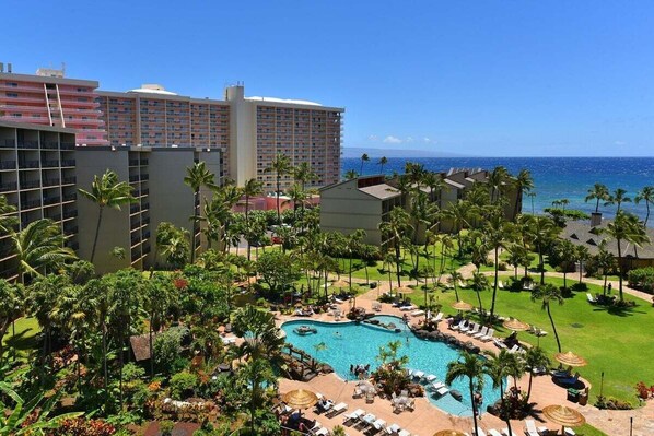 Outdoor pool - KS 819 Spacious 1BD with Ocean Views & Central AC (Lahaina)