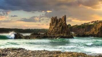Am Strand, Liegestühle, Strandtücher