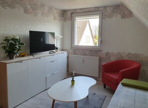 Smart TV, books - Cozy vacation apartment close to the city, 3 ZKB, 50m² (Fulda)