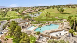 A resort with a large pool, multiple tennis courts, and a golf course. - Gorgeous Oakwood Vacation Home with Golf Cart! Spotless!!! (Sun Lakes)
