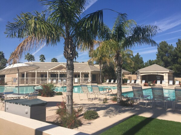 Outdoor pool, a heated pool