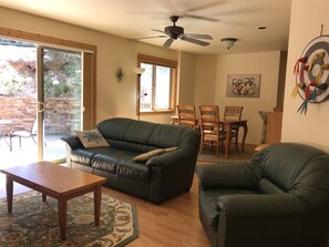 Smart-TV, Kamin, DVD-Player, Bücher