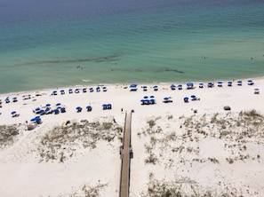 On the beach, beach towels