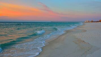 On the beach, beach towels