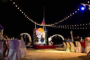 Outdoor banquet area
