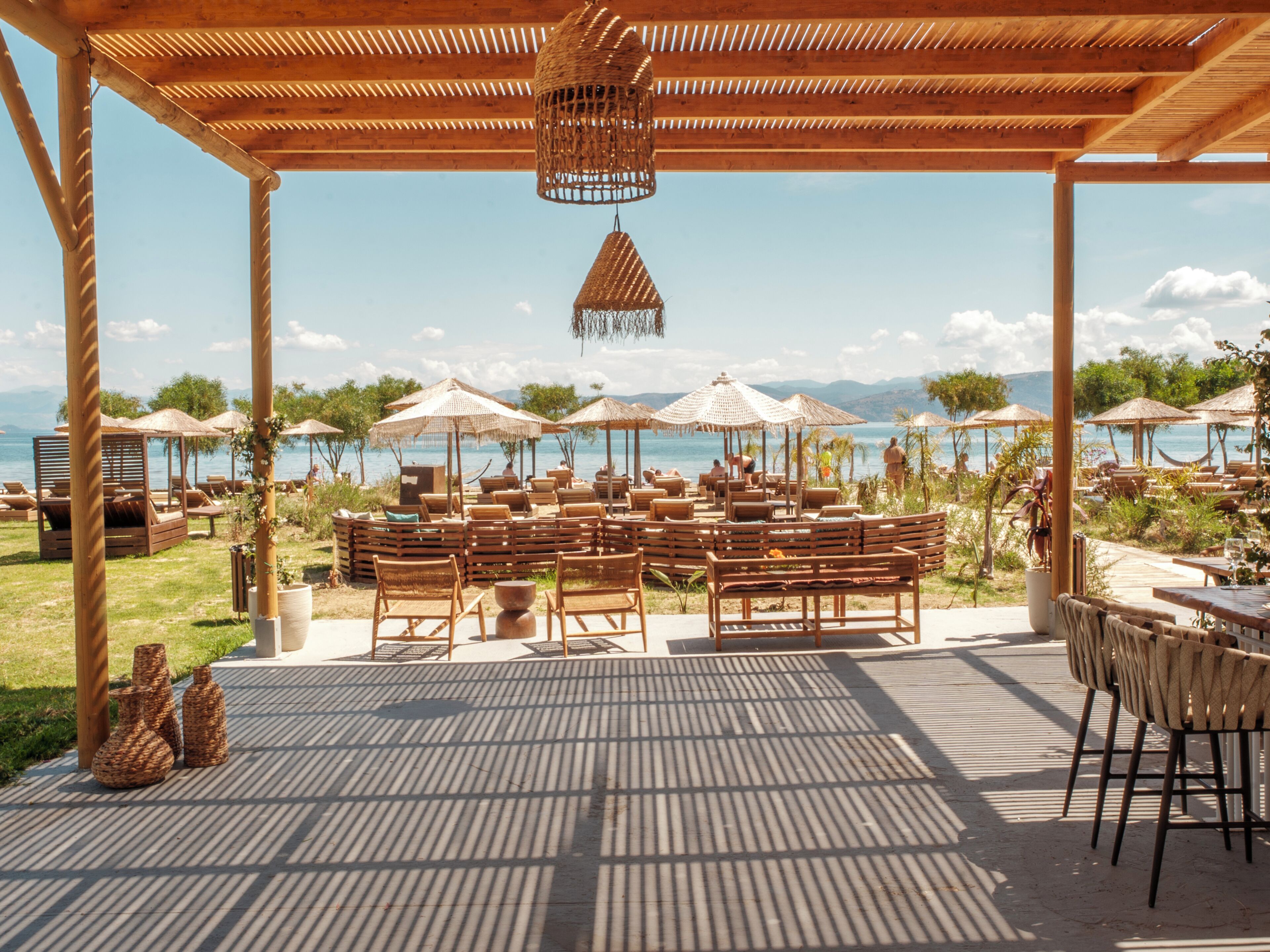 Playa privada y bar en la playa