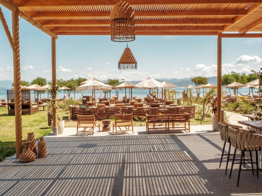 Private beach, beach bar