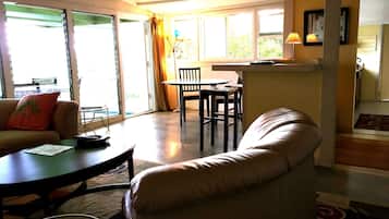 Una Smart TV, un reproductor de DVD, libros